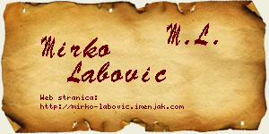 Mirko Labović vizit kartica